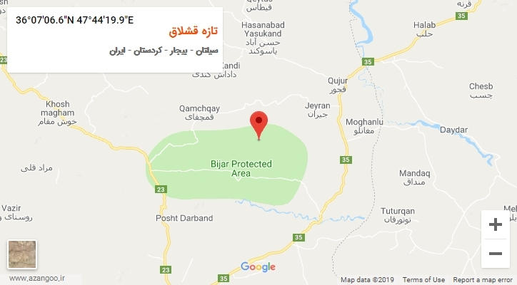 روستای تازه قشلاق بر روی نقشه