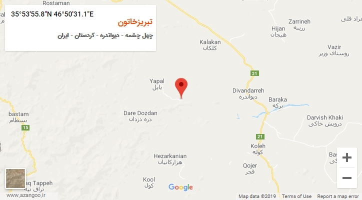 روستای تبریزخاتون بر روی نقشه