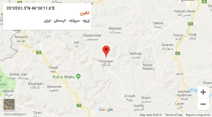 روستای تفین بر روی نقشه