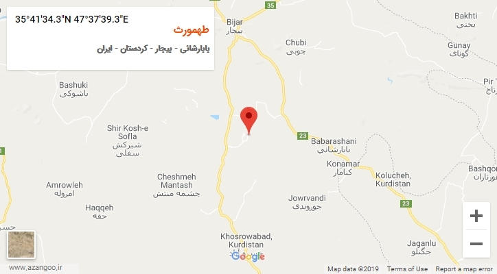 روستای طهمورث بر روی نقشه