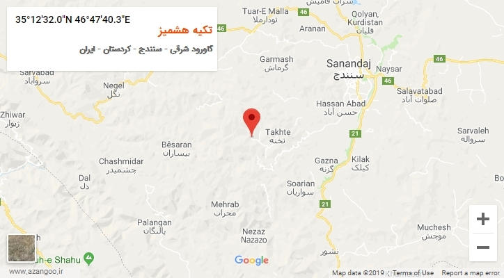 روستای تکیه هشمیز بر روی نقشه