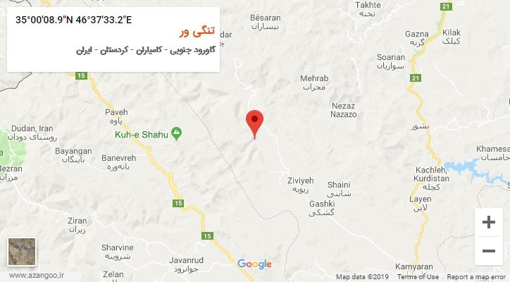 روستای تنگی ور بر روی نقشه