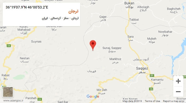 روستای ترجان بر روی نقشه