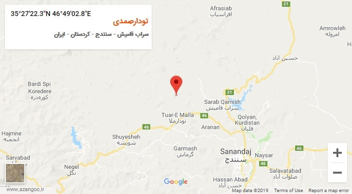 روستای تودارصمدی بر روی نقشه