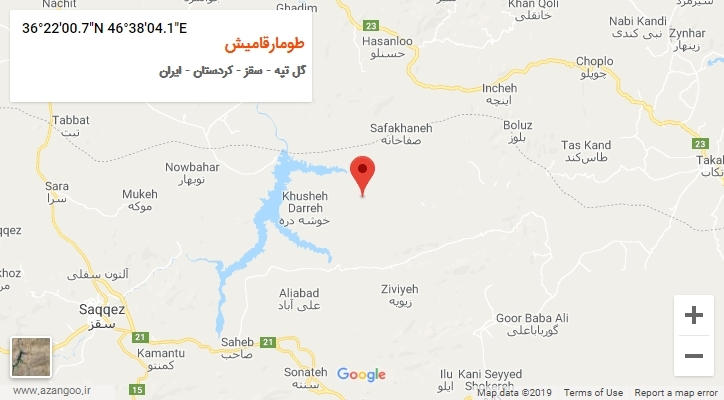 روستای طومارقامیش بر روی نقشه