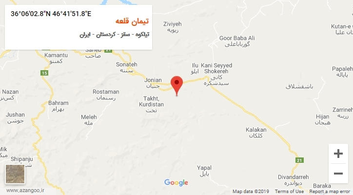 روستای تیمان قلعه بر روی نقشه