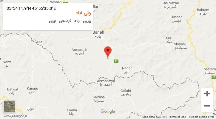روستای ولی آباد بر روی نقشه