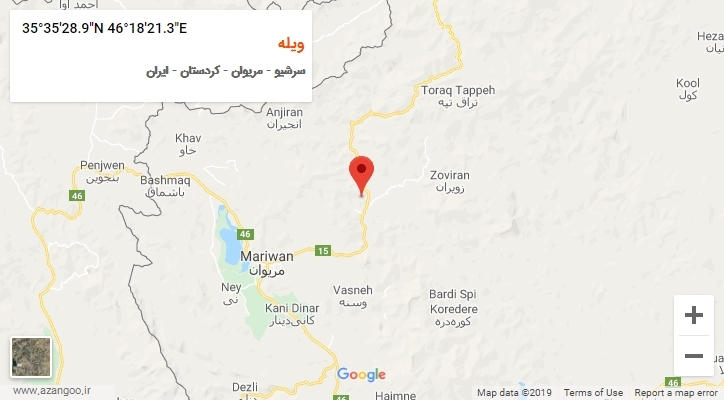 روستای ویله بر روی نقشه