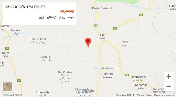 روستای ویسمرید بر روی نقشه