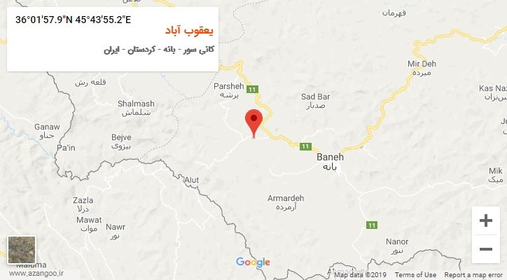 روستای یعقوب آباد بر روی نقشه