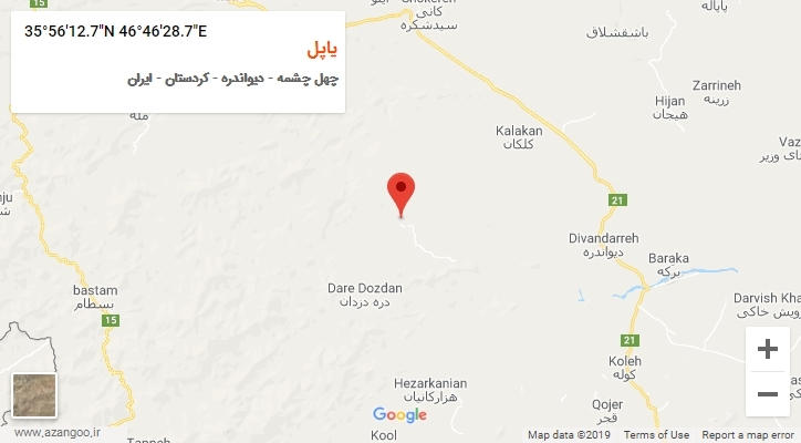 روستای یاپل بر روی نقشه