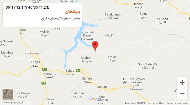 روستای یاپشخان بر روی نقشه