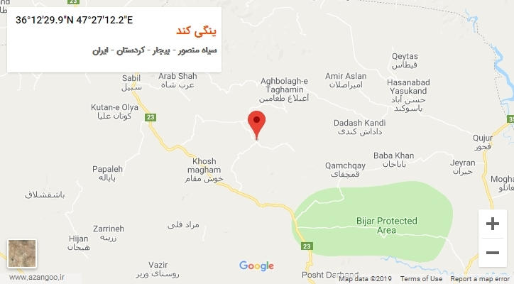 روستای ینگی کند بر روی نقشه