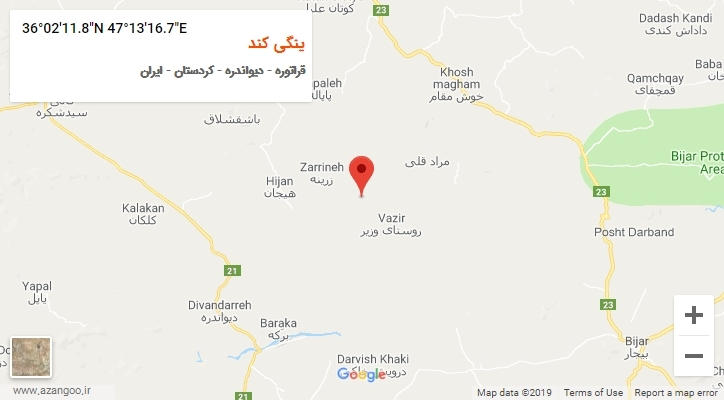 روستای ینگی کند بر روی نقشه
