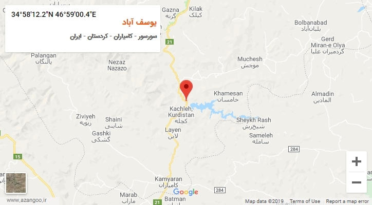 روستای یوسف آباد بر روی نقشه