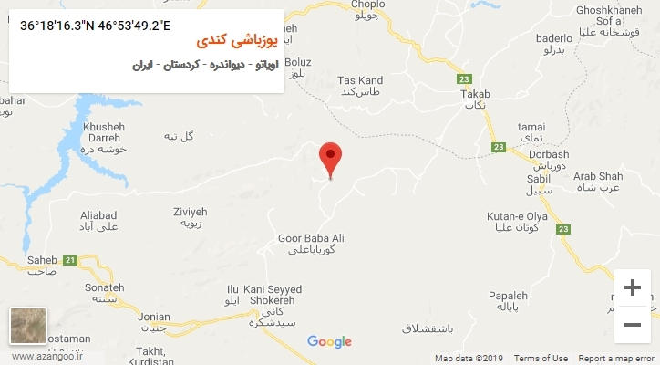 روستای یوزباشی کندی بر روی نقشه