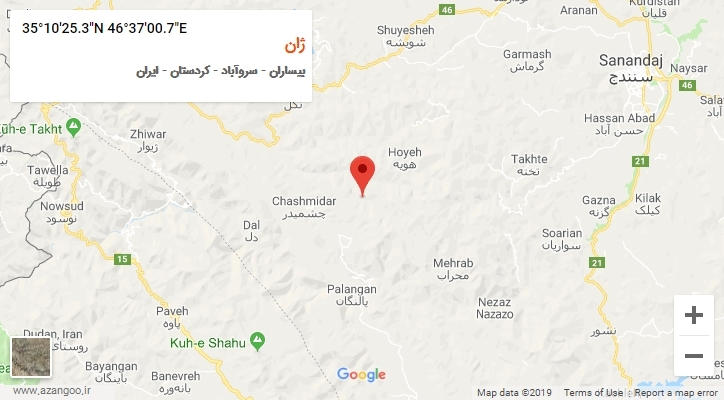 روستای ژان بر روی نقشه
