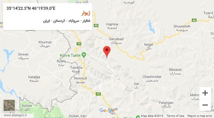 روستای ژیوار بر روی نقشه