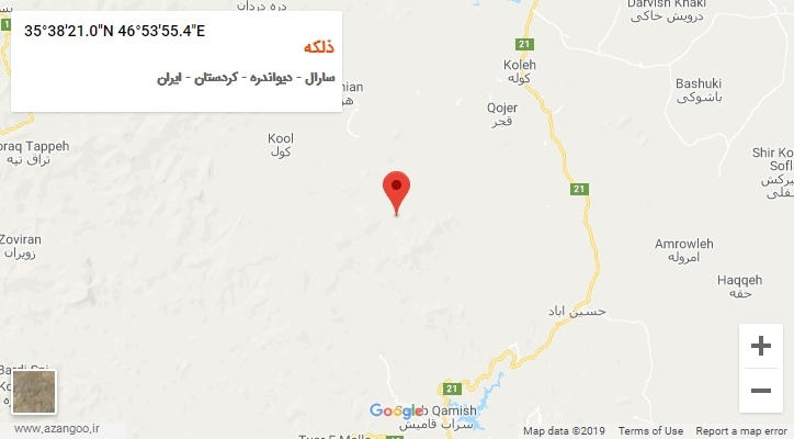 روستای ذلکه بر روی نقشه