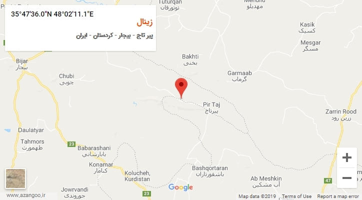 روستای زینال بر روی نقشه