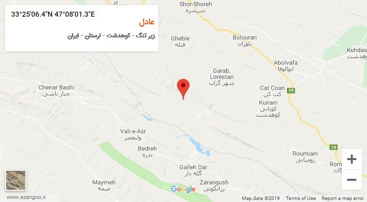 روستای عادل بر روی نقشه