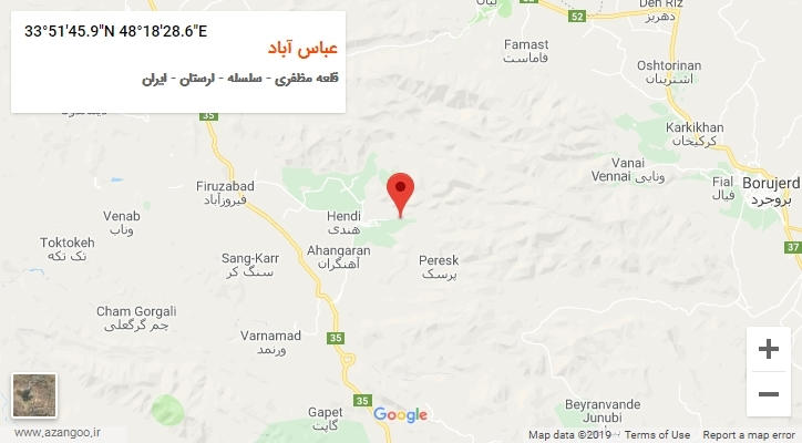 روستای عباس آباد بر روی نقشه