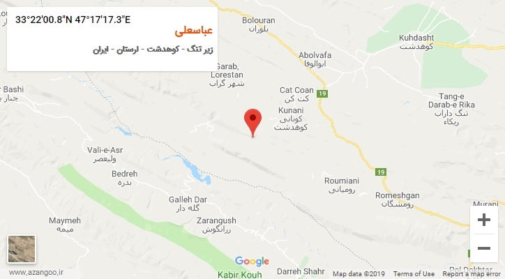 روستای عباسعلی بر روی نقشه