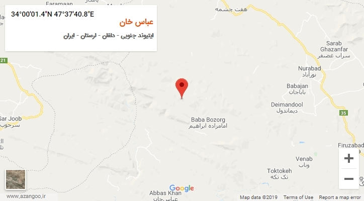 روستای عباس خان بر روی نقشه