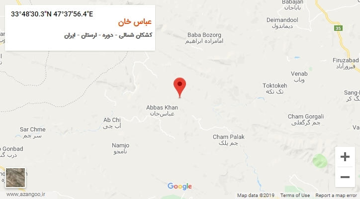 روستای عباس خان بر روی نقشه