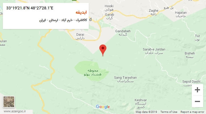 روستای ابدیفه بر روی نقشه