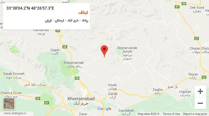 روستای ابتاف بر روی نقشه