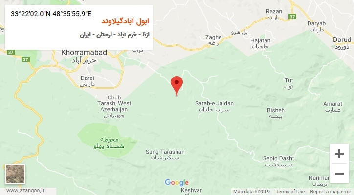 روستای ابول آبادگیلاوند بر روی نقشه