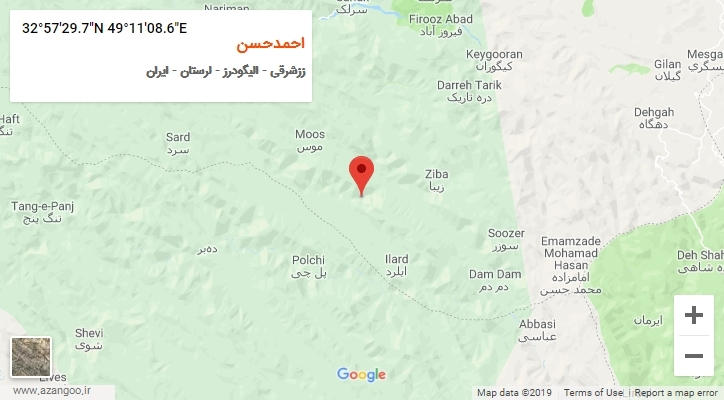 روستای احمدحسن بر روی نقشه