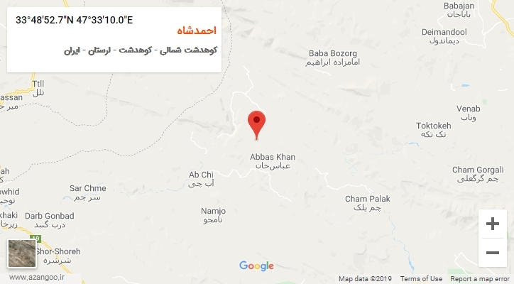 روستای احمدشاه بر روی نقشه