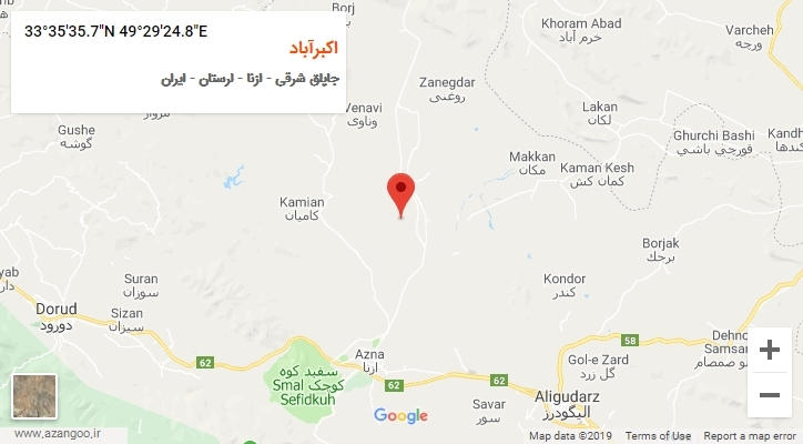 روستای اکبرآباد بر روی نقشه