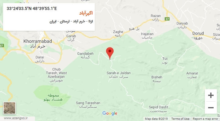 روستای اکبرآباد بر روی نقشه