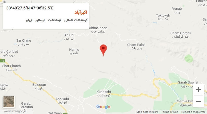 روستای اکبرآباد بر روی نقشه