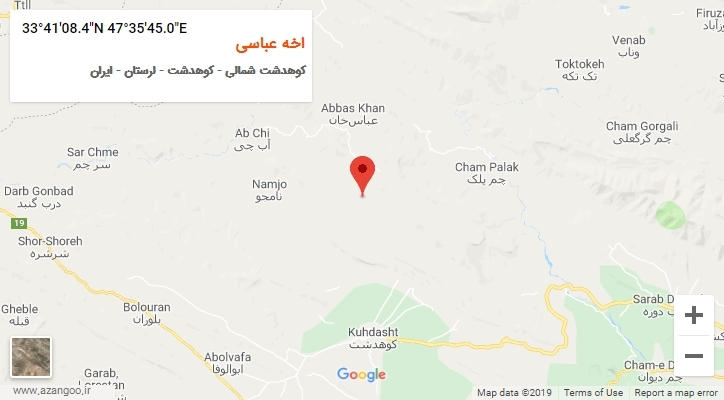 روستای اخه عباسی بر روی نقشه