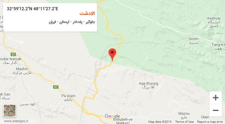 روستای الادشت بر روی نقشه
