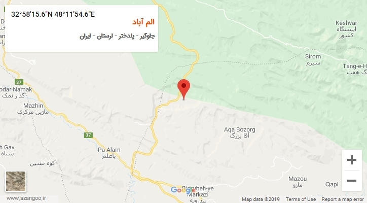 روستای الم آباد بر روی نقشه