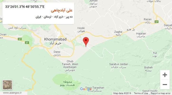 روستای علی آبادچاهی بر روی نقشه