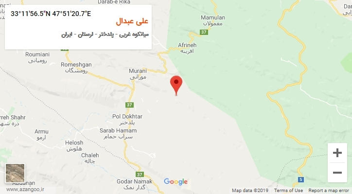 روستای علی عبدال بر روی نقشه