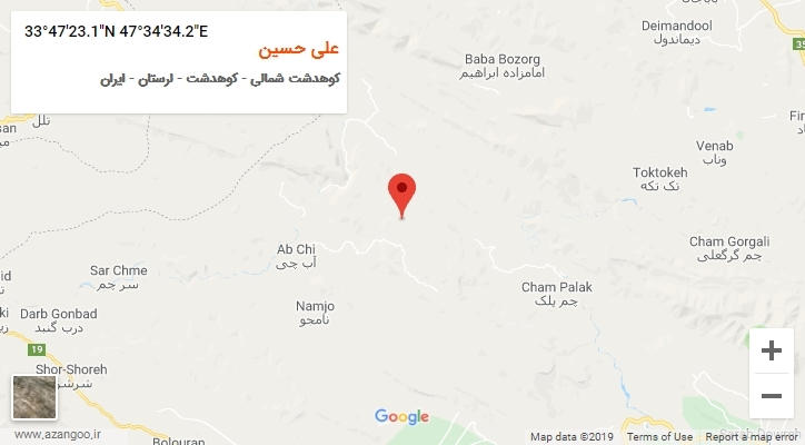 روستای علی حسین بر روی نقشه