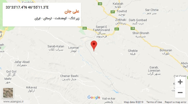 روستای علی جان بر روی نقشه