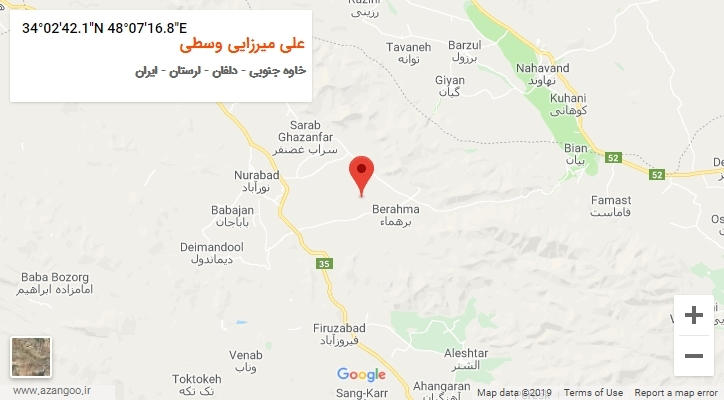 روستای علی میرزایی وسطی بر روی نقشه
