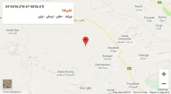 روستای علیرضا بر روی نقشه