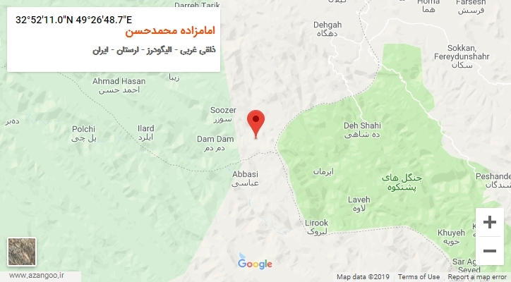 روستای امامزاده محمدحسن بر روی نقشه