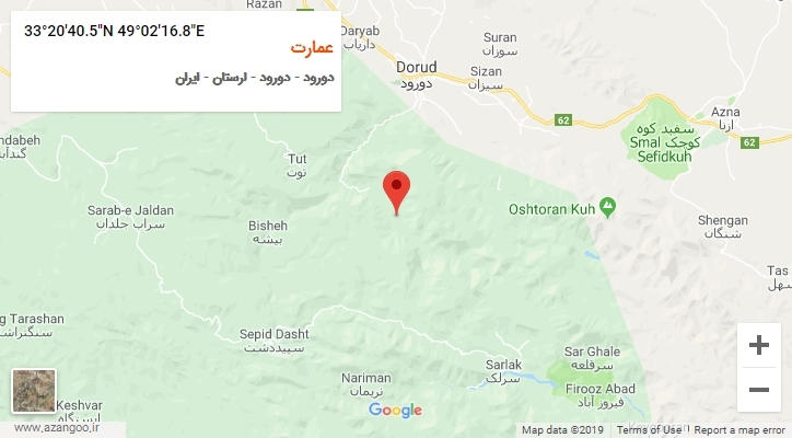 روستای عمارت بر روی نقشه
