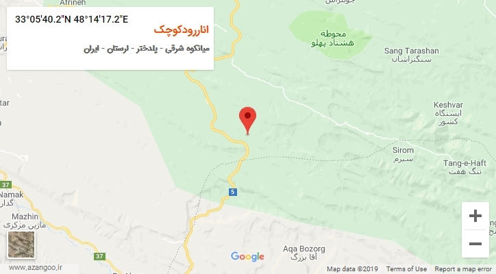 روستای اناررودکوچک بر روی نقشه
