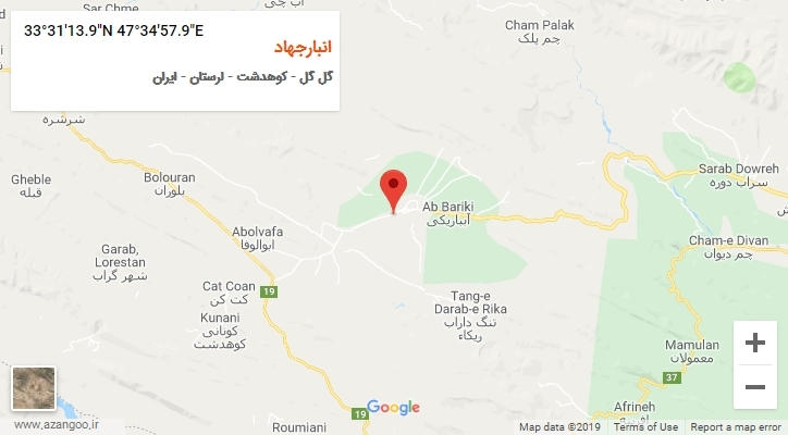 روستای انبارجهاد بر روی نقشه